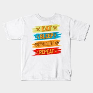 Eat Sleep Basketball Repeat Kids T-Shirt